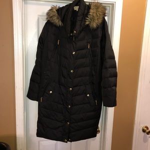 michael kors plus size faux fur trim puffer coat